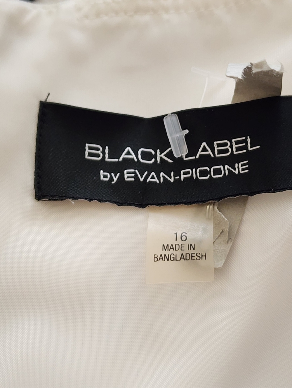 Evan Picone Black Label coral, cream & black colorblock midi dress size 16 - Picture 11 of 16